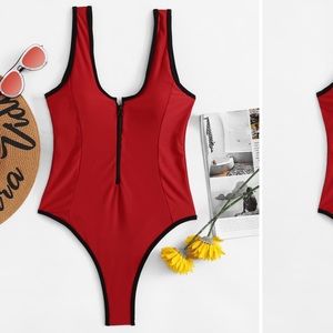 Beautiful red one piece swim suit